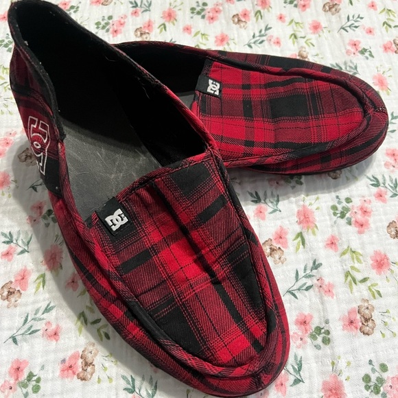 DC Red and Black Plaid Slip-On Shoes - Picture 8 of 9